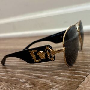 Versace Black Sunglasses with Gold Detailing
